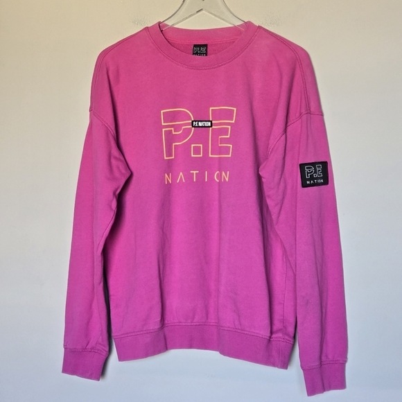 P.E. Nation Heads Up Sweatshirt Baseline Collection Pink Size M - Picture 14 of 14